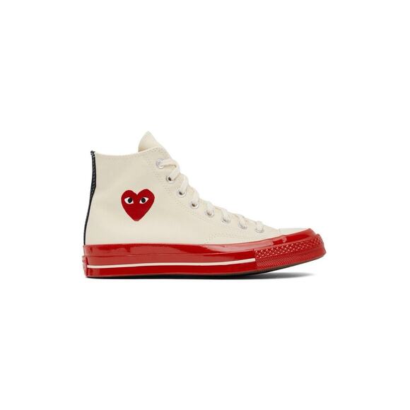 NIB Converse Chuck 70 High Top Sneakers Red Heart Comme des Garcons Unisex US 12 - Picture 2 of 9